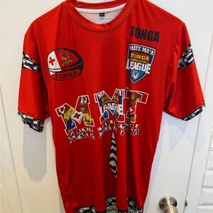 Mate Ma’a Tonga Red Rugby League T-Shirt size large